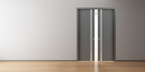 Двухстворчатые двери-пенал с наличниками 